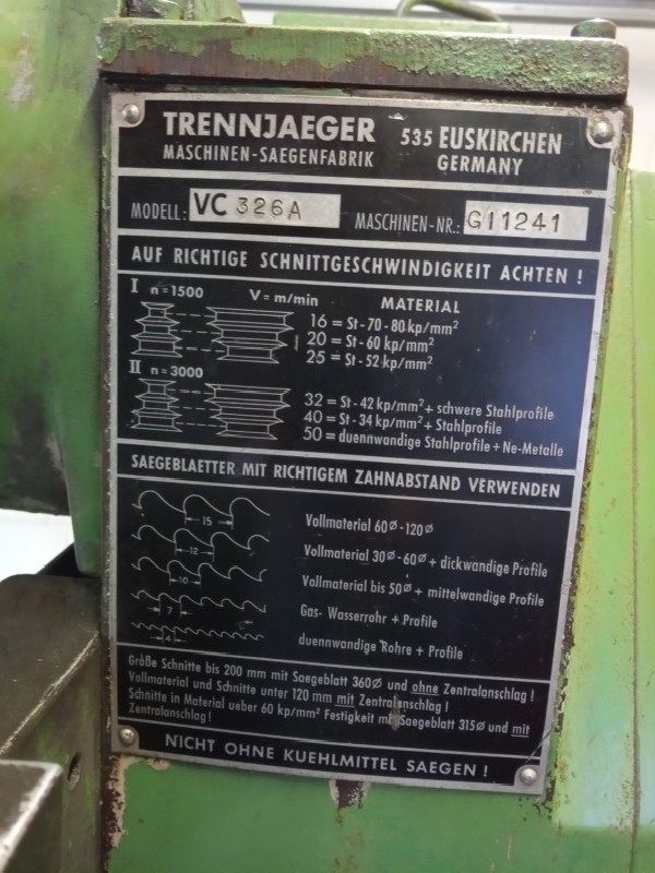 Kaltkreissäge - Automatik TRENNJAEGER VC 326-A Bilder auf Industry-Pilot