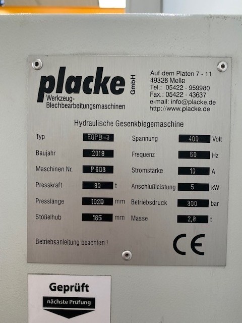 Листогибочный пресс - гидравлический PLACKE EQPB - 3 фото на Industry-Pilot