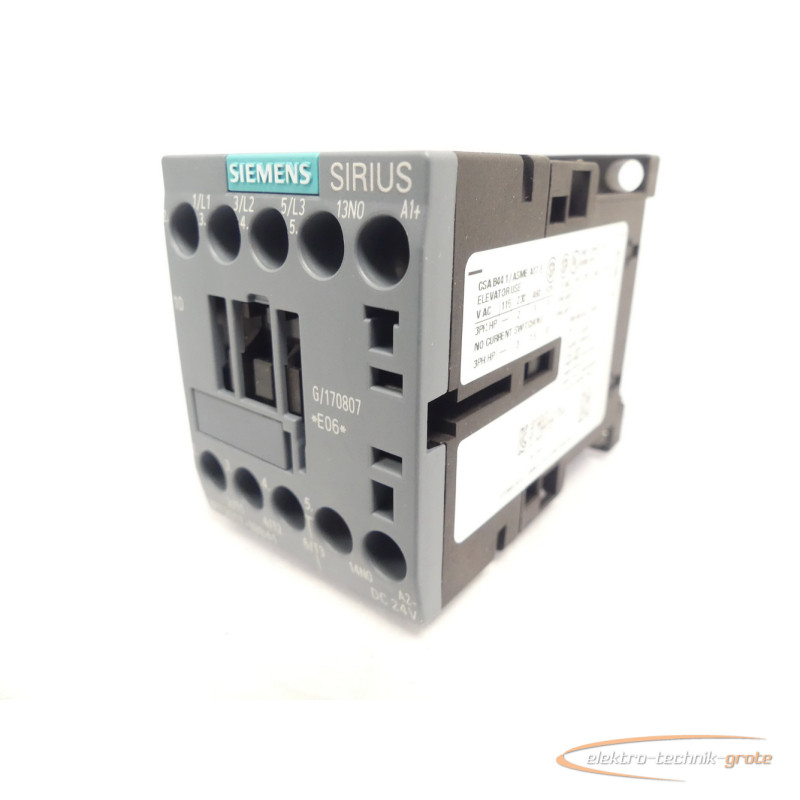 Силовой контактор Siemens Sirius 3RT2017-1BB41 / G/170807 E06 Leistungsschütz фото на Industry-Pilot