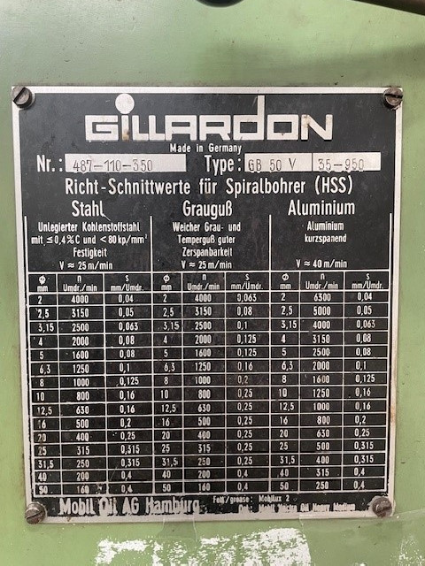 Сверлильный станок со стойками GILLARDON GB 50 V фото на Industry-Pilot