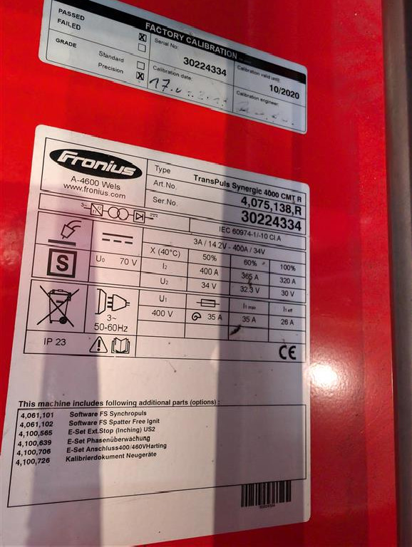 Сварочная установка FRONIUS TPS 4000 CMT R фото на Industry-Pilot