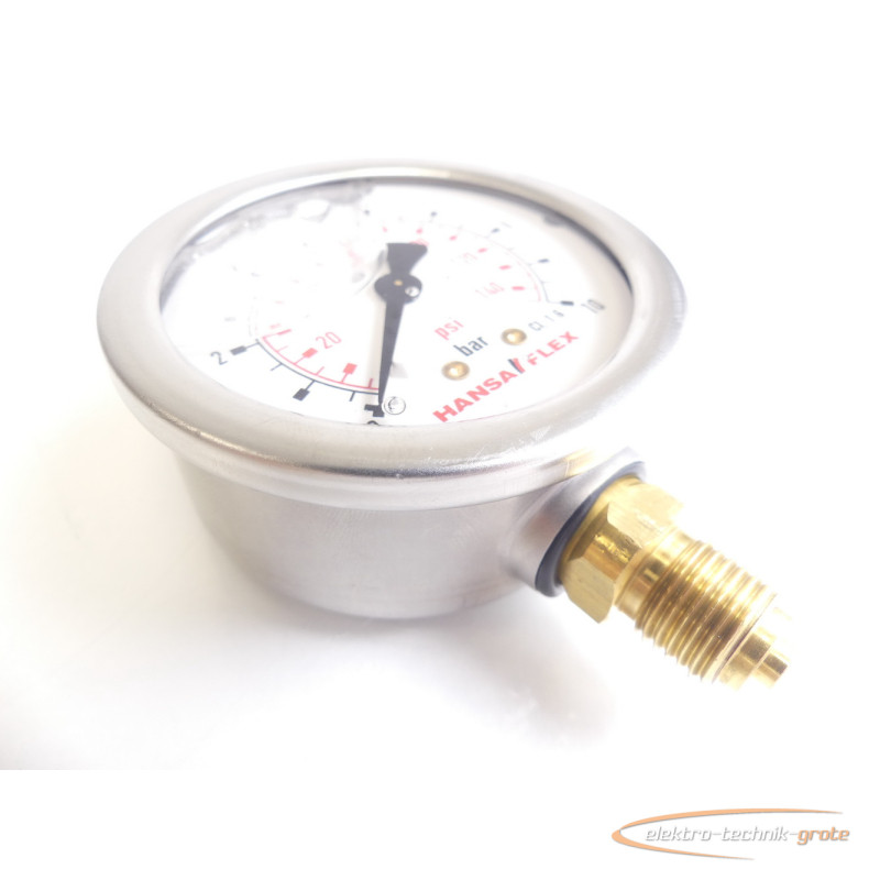 Manometer Hansa Flex Hydraulik Manometer 0-10 bar Gewinde 1/4 Zoll m. Glycerin photo on Industry-Pilot