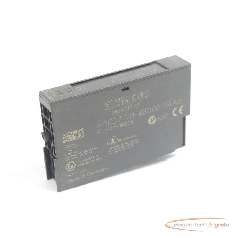 Электронный блок Siemens 6ES7131-4BD00-0AA0 Elektronikmodul E-Stand 4 SN C-R7H15379 фото на Industry-Pilot