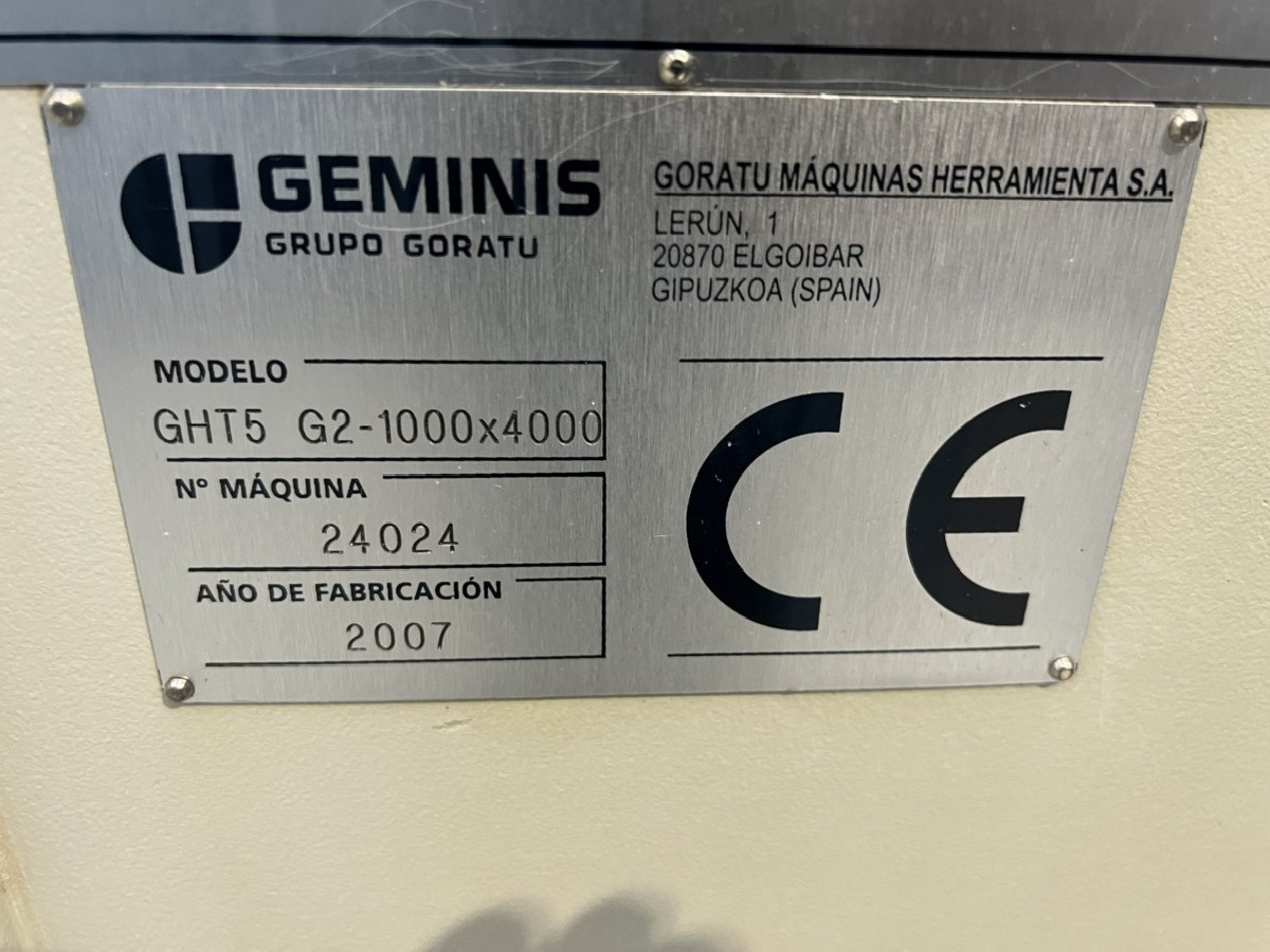 CNC Turning Machine GEMINIS GHT-5 G2 1000 x 4000 photo on Industry-Pilot