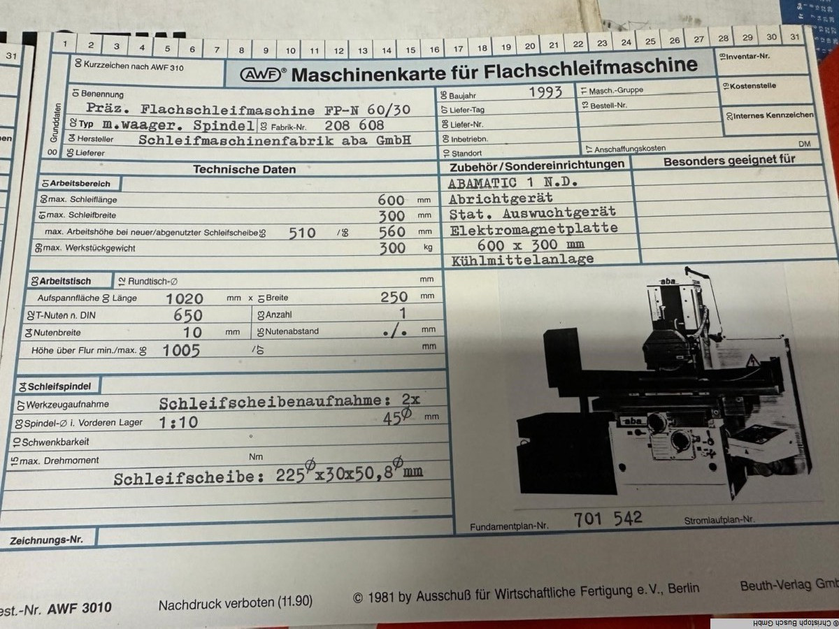 Плоскошлифовальный станок ABA FP/N 60/30 фото на Industry-Pilot