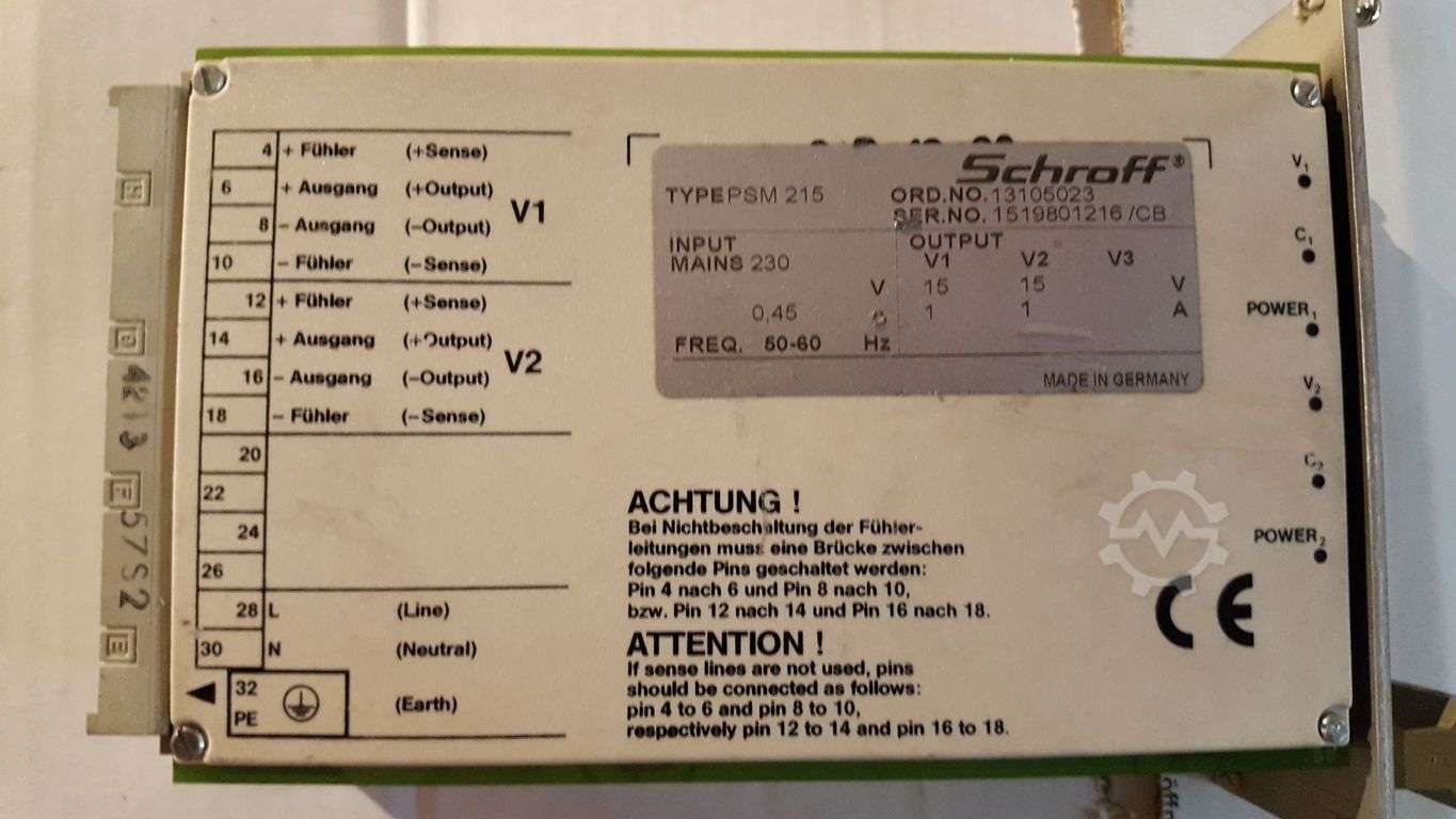 Power Supply Schroff Netzteil PSM215, 19'' AC-DC-Linearregler, Dual, +--15V photo on Industry-Pilot