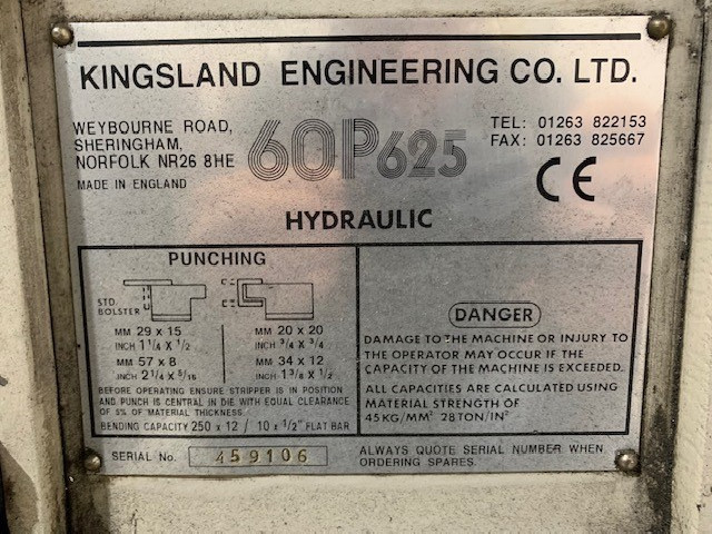 Piercing die KINGSLAND 60P625 Hydraulic photo on Industry-Pilot