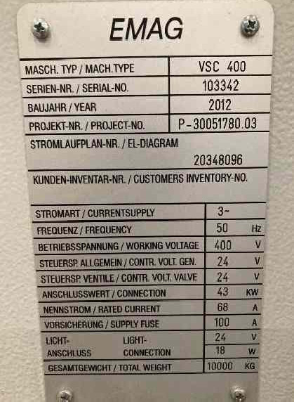 Vertical Turning Machine EMAG VSC 400 photo on Industry-Pilot