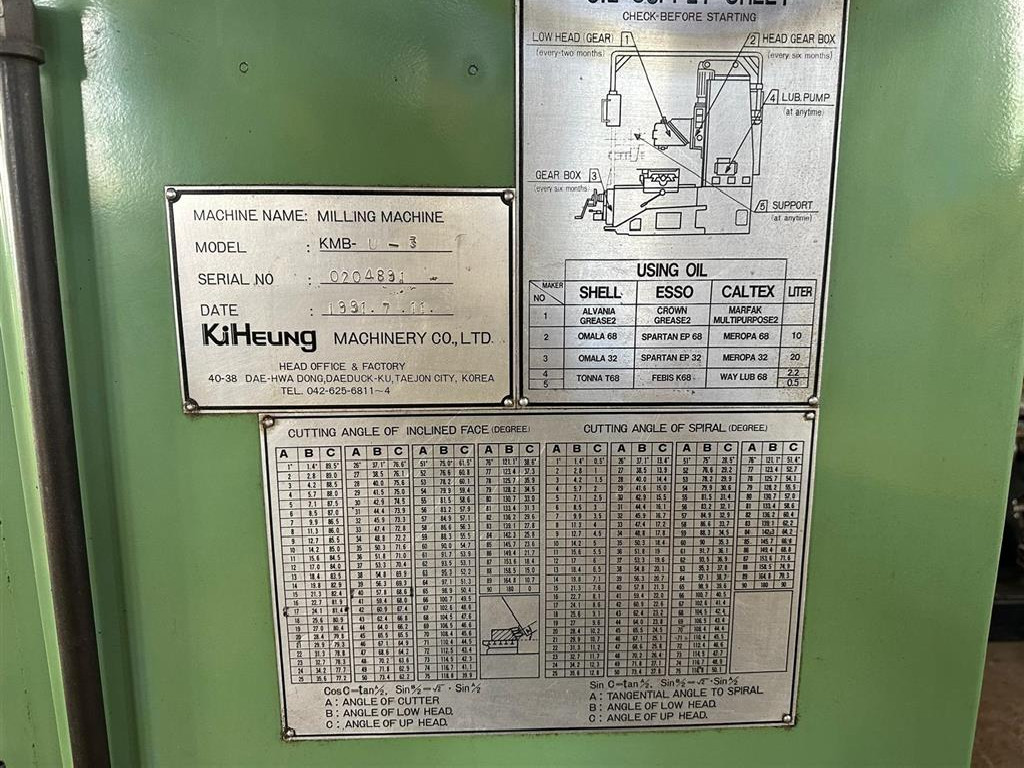 Milling Machine - Vertical KIHEUNG KMB-U-3 photo on Industry-Pilot