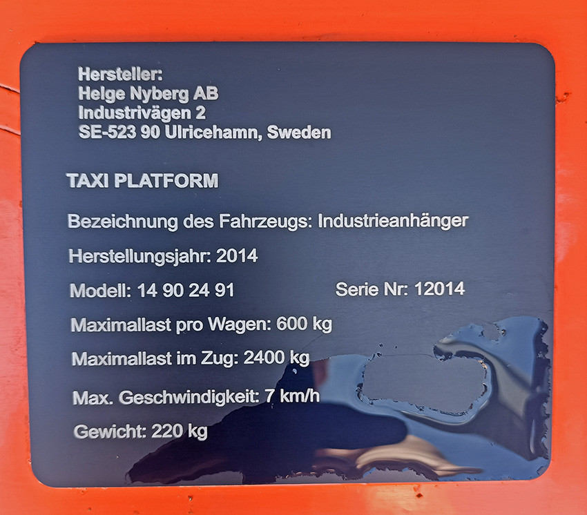  Plattformwagen, Industrie Taxi HELGE NYBERG AB 14902491 фото на Industry-Pilot