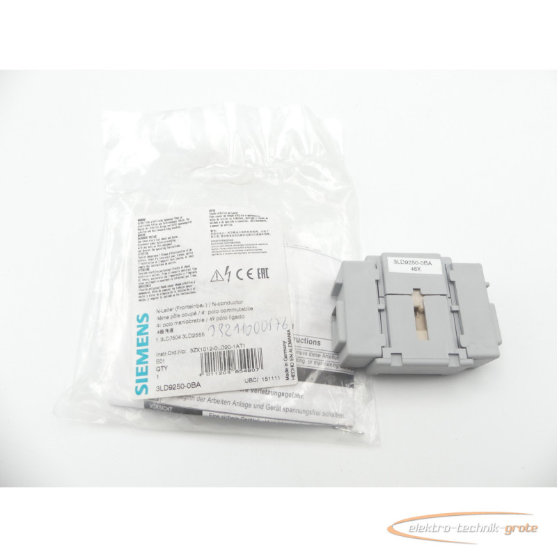  Siemens 3LD9250-0BA Neutralleiter E-Stand 01 -ungebraucht- photo on Industry-Pilot