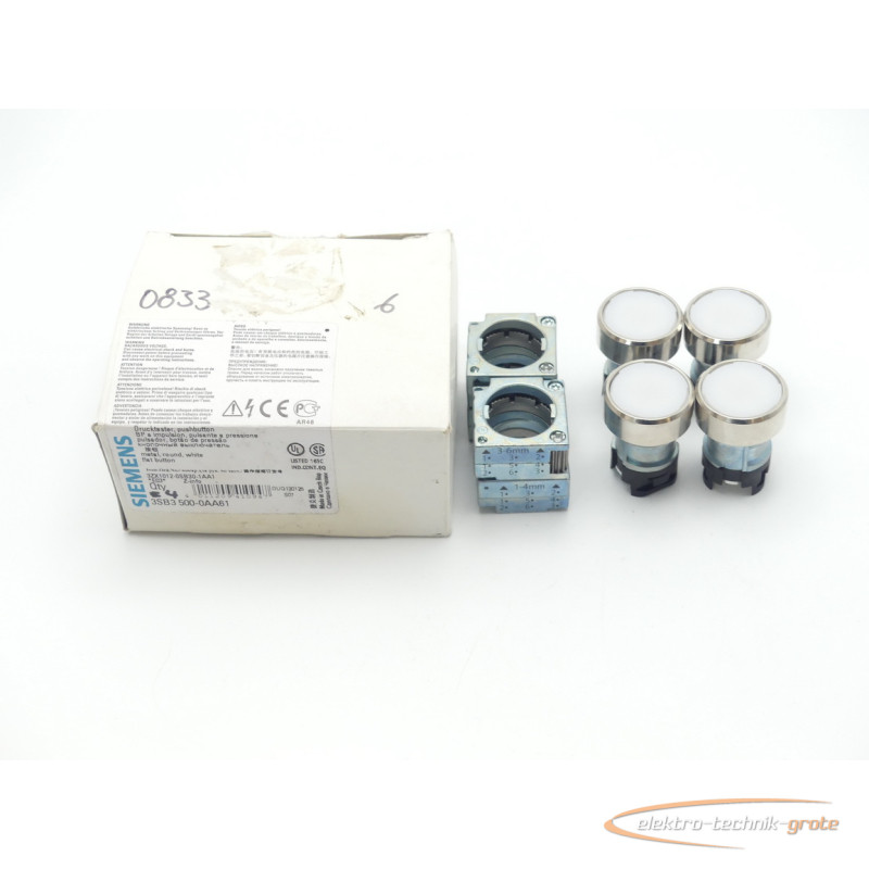  Siemens 3SB3500-0AA1 Drucktaster weiss VPE 4 Stk. -ungebr.- фото на Industry-Pilot