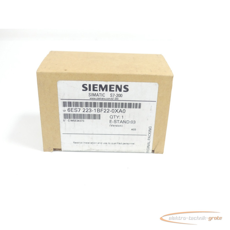  Siemens 6ES7223-1BF22-0XA0 Digitale EM 223 E-Stand 03 SN C-W5E34373 ungebraucht Bilder auf Industry-Pilot