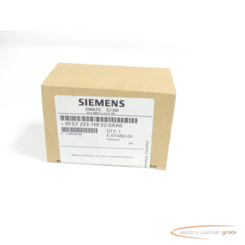  Siemens 6ES7223-1BF22-0XA0 Digitale EM 223 E-Stand 03 SN C-W5E35128 ungebraucht photo on Industry-Pilot