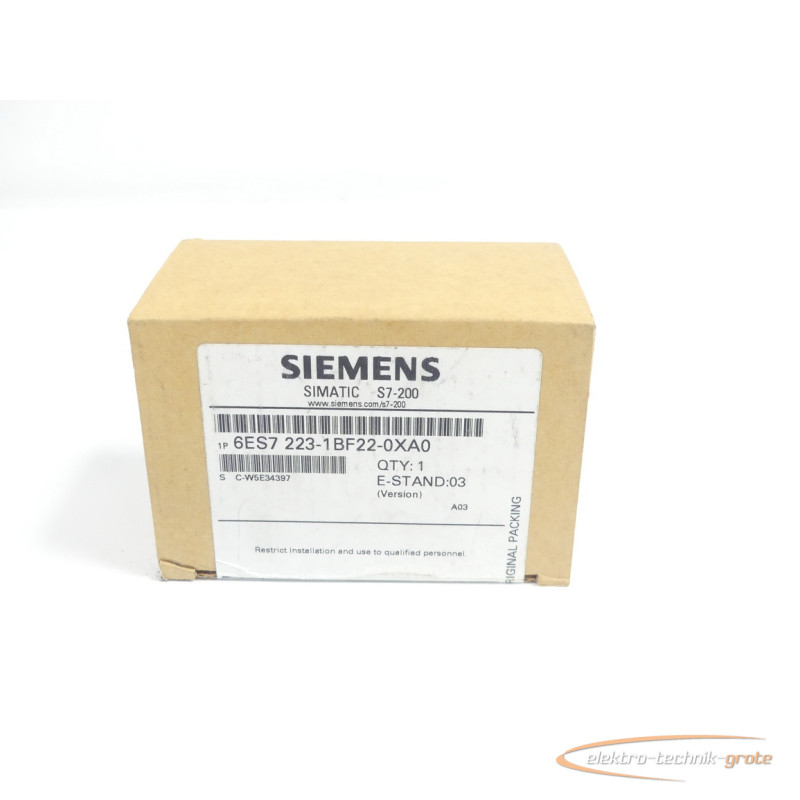  Siemens 6ES7223-1BF22-0XA0 Digitale EM 223 E-Stand 03 SN C-W5E34397 ungebraucht Images sur Industry-Pilot