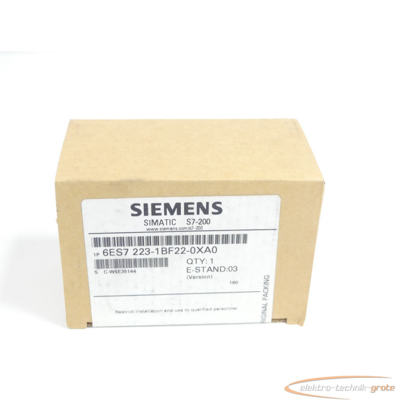  Siemens 6ES7223-1BF22-0XA0 Digitale EM 223 E-Stand 03 SN C-W5E35144 ungebraucht photo on Industry-Pilot