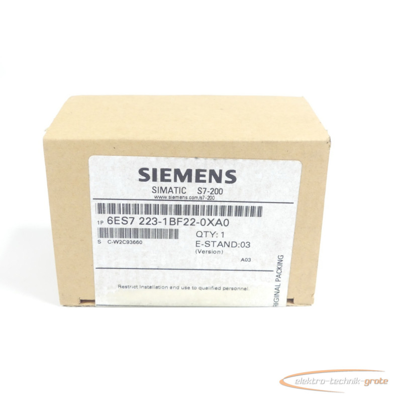  Siemens 6ES7223-1BF22-0XA0 Digitale EM 223 E-Stand 03 SN C-W2C93660 без эксплуатации фото на Industry-Pilot