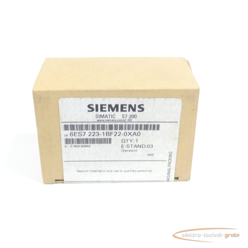  Siemens 6ES7223-1BF22-0XA0 Digitale EM 223 E-Stand 03 SN C-W2C93662 без эксплуатации фото на Industry-Pilot