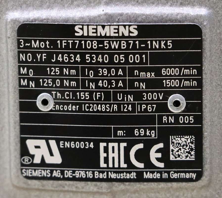  Siemens Motor 1FT7108-5WB71-1NK5 photo on Industry-Pilot