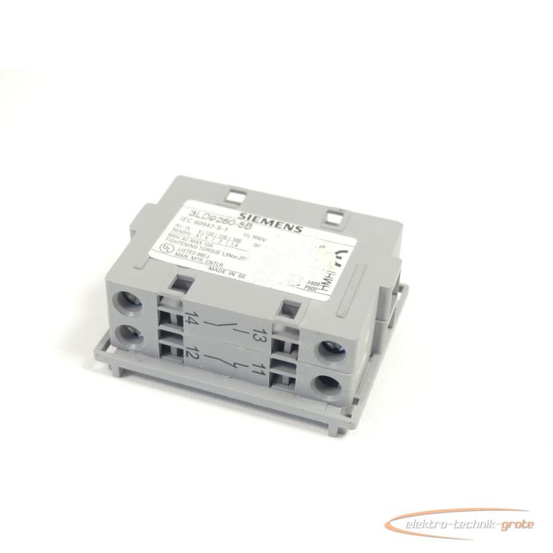  Siemens 3LD9280-5B Hilfsschalter 600V AC MAX 10A الصورة على Industry-Pilot