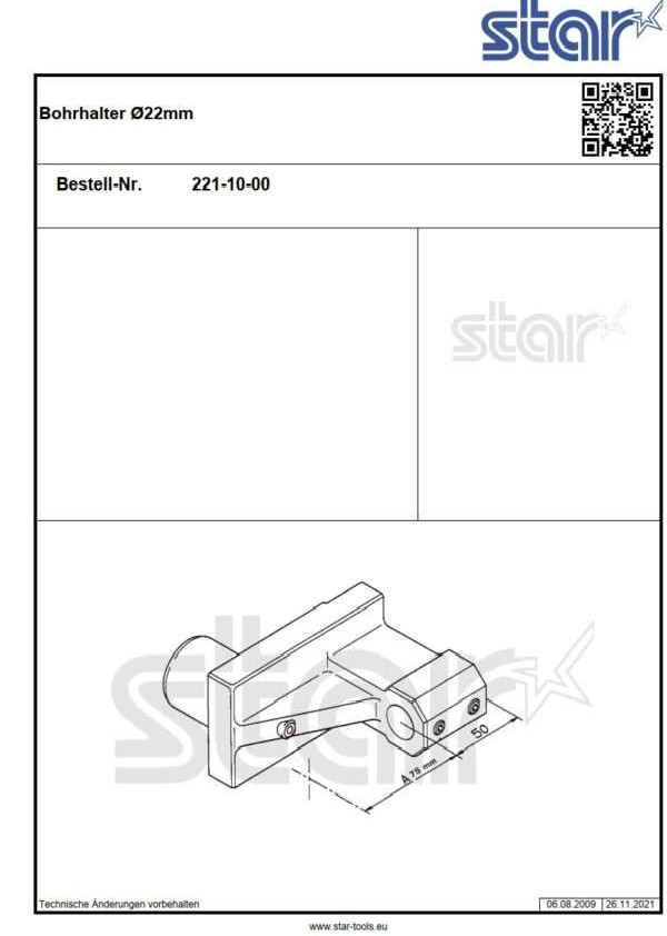 Держатель инструмента STAR 221-10-00 фото на Industry-Pilot