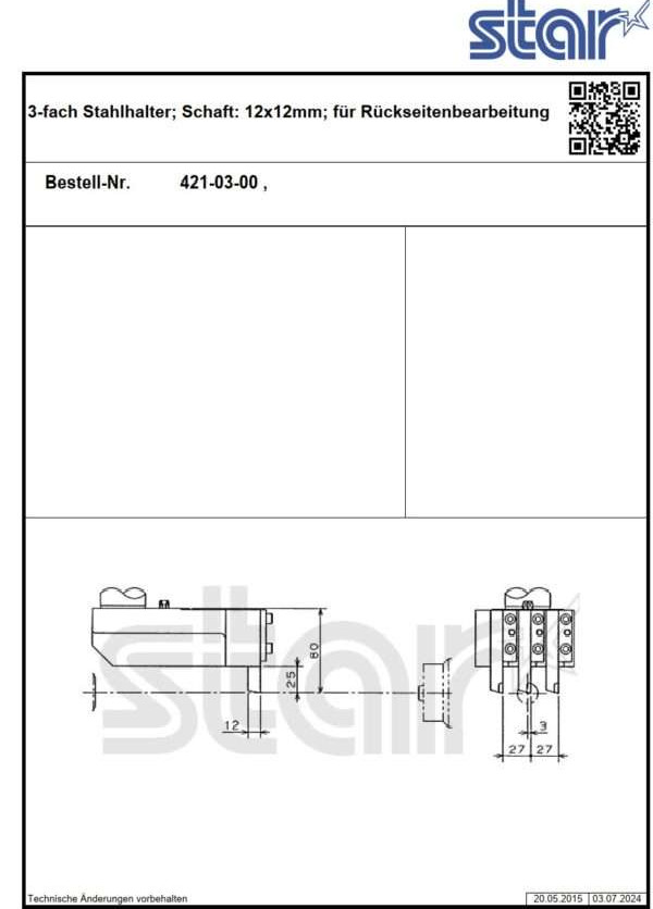 حامل الأدوات STAR 3 fach Stahlhalter 12mm الصورة على Industry-Pilot