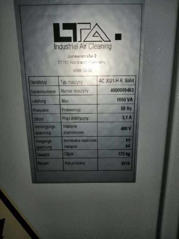 Filtration systems for cooling lubricant mist - Mechanical LTA AC 3021 photo on Industry-Pilot