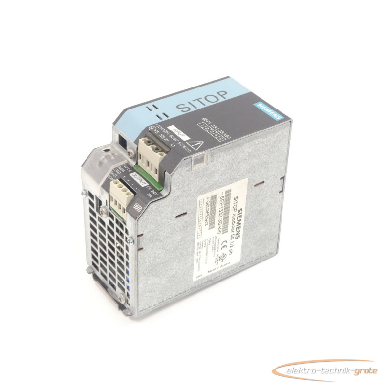 إمداد الطاقة Siemens 6EP1333-3BA00 Geregelte Stromversorgung E-Stand: 1 SN:Q6U9656903 الصورة على Industry-Pilot