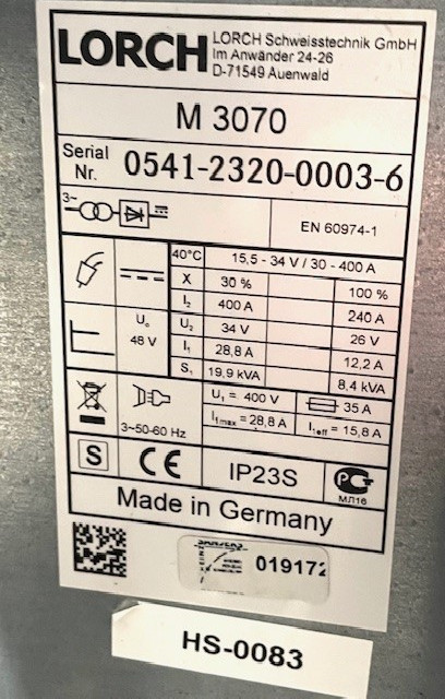 Welding unit LORCH M 3070 photo on Industry-Pilot