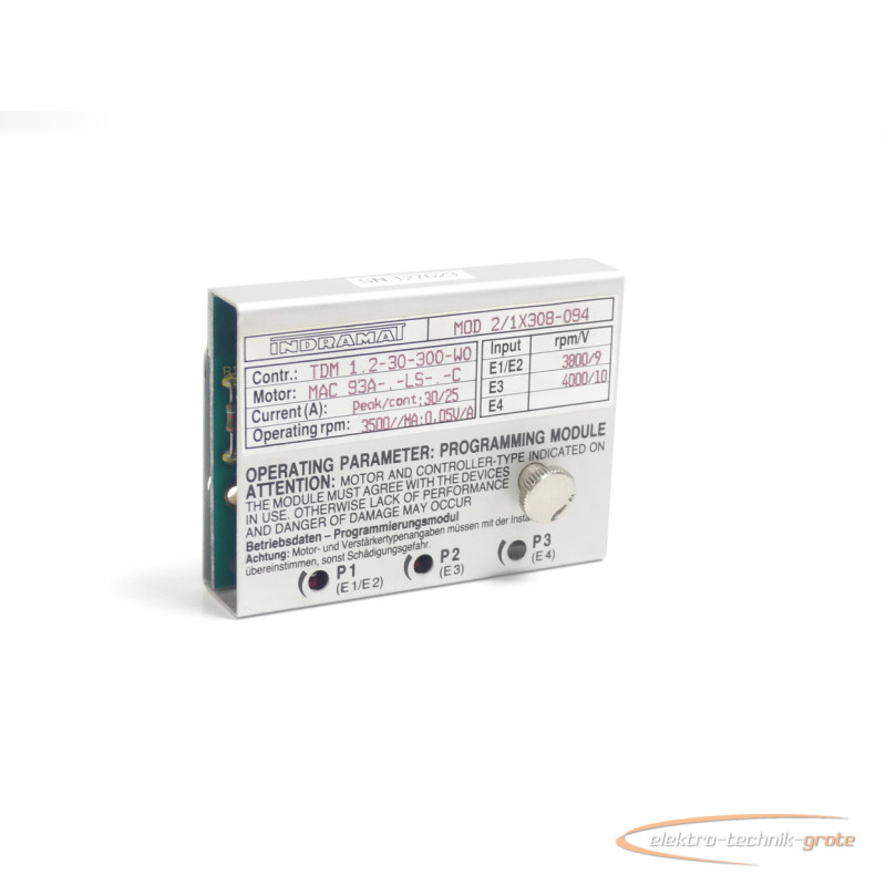 وحدة البرمجة Indramat MOD 2/1X308-094 Programmiermodul für TDM 1.2-30-300-W0 SN:127623 الصورة على Industry-Pilot