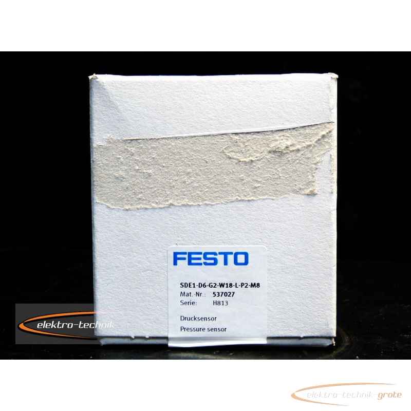 Pressure sensor Festo SDE1-D6-G2-W18-L-P2-M8537027 ungebraucht! 50166-P 12A photo on Industry-Pilot