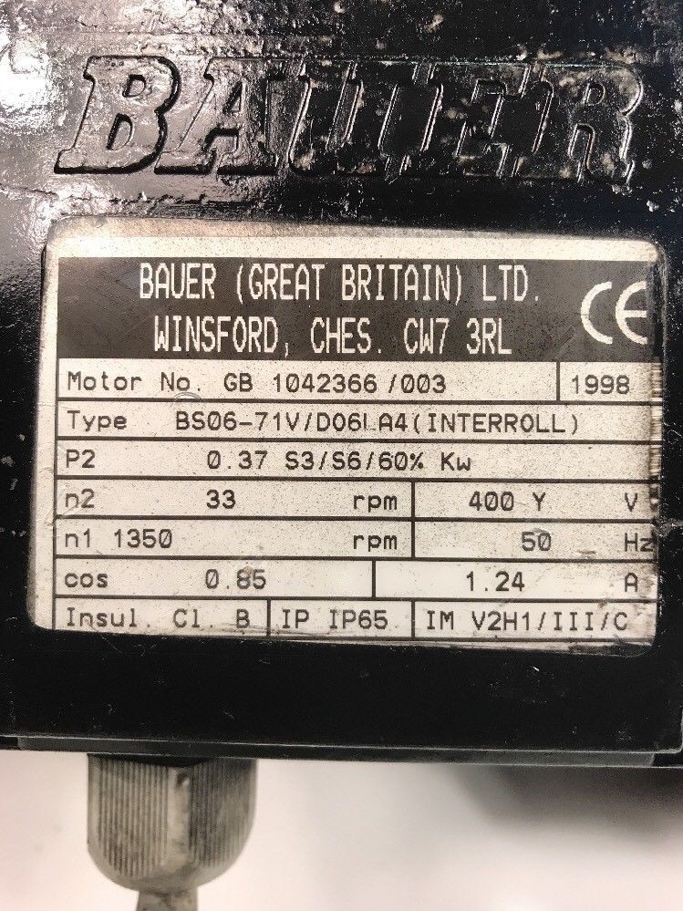  Bauer 1042366, n2 33, n1 1350 rpm, KW 0.37 photo on Industry-Pilot