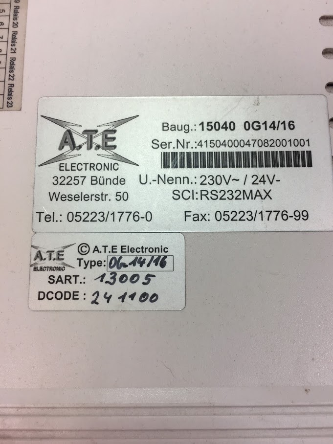  A.T.E Electronic 15040 0G14/16 Elektronische ЧПУ фото на Industry-Pilot