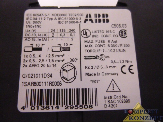 Защитный выключатель ABB 1SAR600111R0006 Thermistor Motorschutz 1S+1Ö monostabil 110/230VAC NEU фото на Industry-Pilot