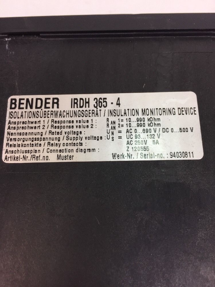 Protect switch Bender A-Isometer IRDH 365 - 4 IRDH365-4 Isolationsüberwachungsgerät photo on Industry-Pilot