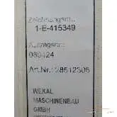   Wekal Maschinenbau GmbH Anlage Retrofit Heiligenstaedt Zeichnungs Nr 1-E-415349 Anlagen Nr 28512306 Dokumentation Elektro Hardware Stand 2009 