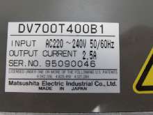 Frequency converter Panasonic Frequenzumrichter DV-700 DV700T400B1 230V 2,5A Top Zustand TESTED photo on Industry-Pilot