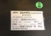 Servomotor OTC Daihen Sanyo Denki AC Servo Motor Q2AA2215KLCPH1 Stecker gebrochen NEUWERTIG guter Zustand