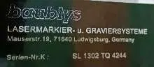Laserbeschriftungsanlage BAUBLYS BL 150 S / NC 500 guter Zustand