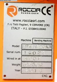 Machine à cintrer les tôles - 4 rouleaux ROCCIA HR4WE 2510 Images sur Industry-Pilot