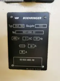 Drehmaschine - zyklengesteuert VDF-BOEHRINGER DUS 560 guter Zustand