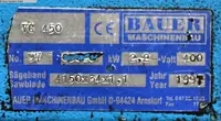 Bandsaw metal working machine - vertical BAUER VG 450 photo on Industry-Pilot