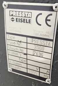 آلات ربط الزوايا Pressta Eisele Pressta 2000 الصورة على Industry-Pilot