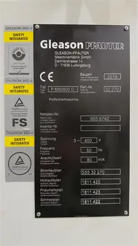 Zahnradschleifmaschine GLEASON- PFAUTER P 600/800G guter Zustand