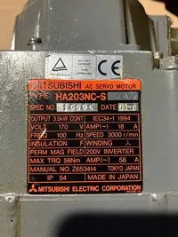 محرك سيرفو متزامن Mitsubishi AC Servo Motor HA203NC-S الصورة على Industry-Pilot