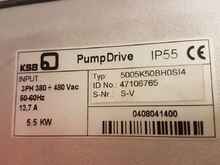 Frequency converter KSB Frequenzumrichter Pump Drive 5005K50BH0S14 , 5005K 50BH0S14, 5,5 kW photo on Industry-Pilot